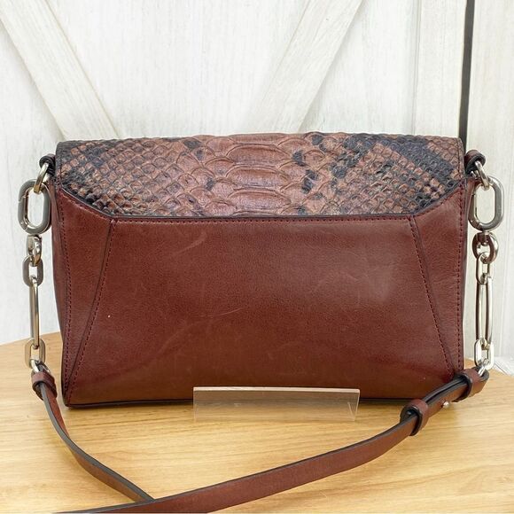 Coach Python Embossed Crosstown Crossbody Bag Brown - Picture 4 of 13